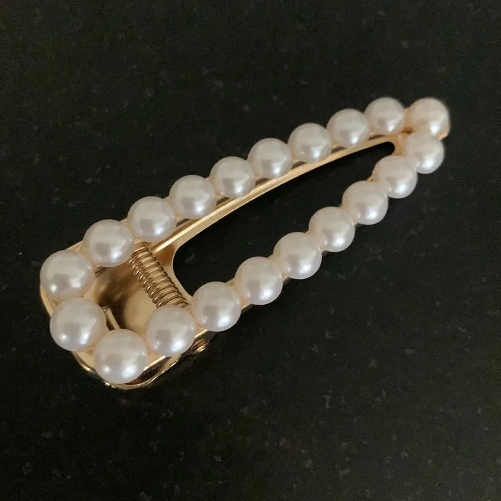 Set of 6 Pearl and Rhinestone Hair Clips Starfish Scissors Feather